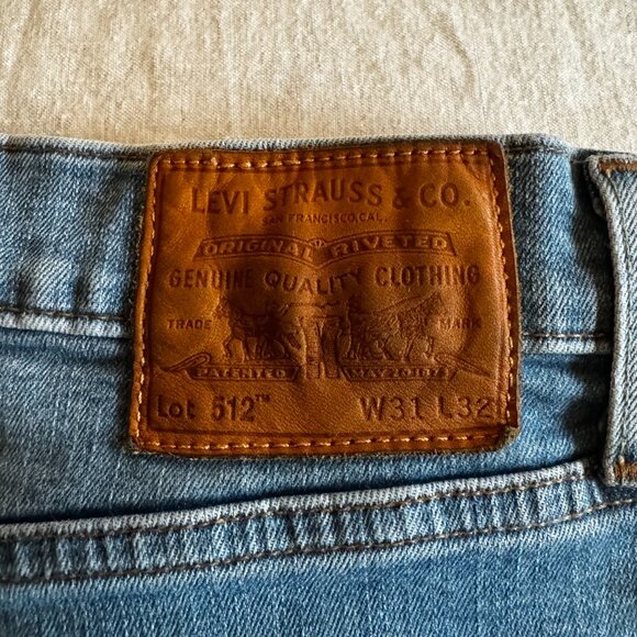 Levi's Lot 512 Slim Taper Men's Jeans 31x32 Light Wash - Picture 6 of 6